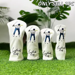 Fashionable Swing Figurine Pattern Golf Club Head Cover, Dust-Proof & Durable Material, Best Protection for Your Golf Clubs, Golf Accessories