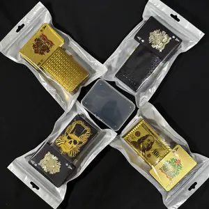 Premium Playing Cards Set with Prop Paper Pack, 55pcs Waterproof Plastic Poker Deck in Multiple Styles – Gold Series (Dollar / Grid) & Black Series (Skull / Grid) – Ideal for Parties, Games, Videos, Socail Media and Creative Content Use