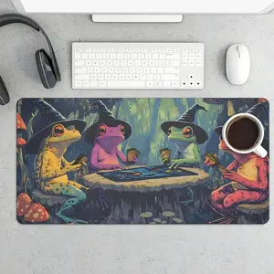 MTG Themed Dartfrogs Playing Cards & Large Mouse Pad Set Ultra Smooth Surface Stitched Edges Non Slip Waterproof Rubber Base Washable Desk Mat for Office Home Computer Accessories Non Slip Mousepad