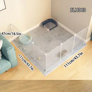 Small Animal Cage Home Cat Pet Transparent Playpen Durable Puppy Playpen Portable Disassemble Combination Set Fence Puppy Protection Barrier