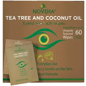 NOVEHA Tea Tree & Coconut Oil Eyelid & Lash Wipes