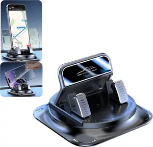 Dashboard Navigation Bracket, 360 Degree Rotation Automotive Phone Holder, Universal Self-Adhesive Non-Slip Car Phone Holder, for Most Cars (Black)