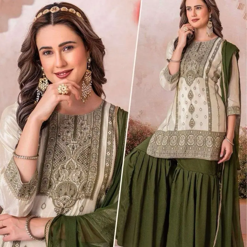 Pure Viscose Tissue Handwork Top Bottom Duppata Set Elegant Summer Dress for Women M L XL 2XL 3XL Asian Style Fit