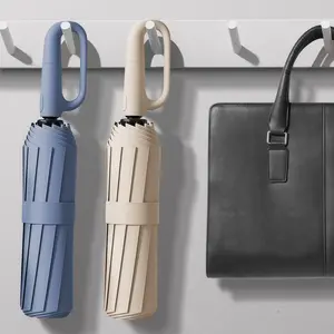 Travel folding large umbrella with reinforced double 10 ribs, automatic opening and closing,  suitable for men and women, portable backpack sunshade umbrella, windproof and waterproof high-quality umbrella