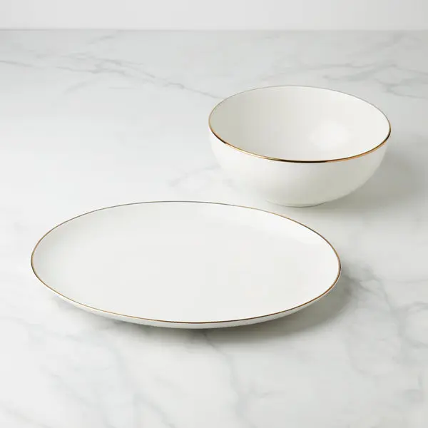 Lenox 894109 Trianna Serve Ware Bundle Dinnerware Set, White - 2 Piece
