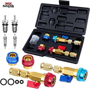 AC Valve Core Removal Tool, Automotive Air Conditioning Valve Core Remover Installer Tool Kit for R134A R1234YF R22, High Low Pressure Repair Tool Kit