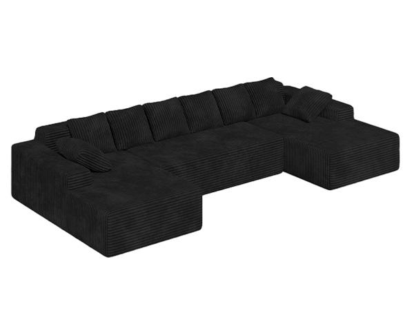 【3 Packages shipping】131'' U Shaped Sectional Couches with Chaise Lounge, No Assembly Required Deep Seat Modular Cloud Sofa for Living Room 1PCS, Bedroom