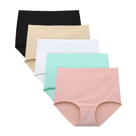 FallSweet No Show High Waist Briefs Underwear for Women Seamless Paties Multi Pack
