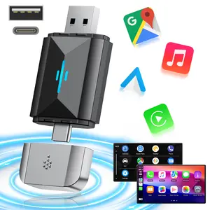 【JumpstartSale】LAMTTO Wireless Carplay Adapter 2 in 1, Suitable for Apple CarPlay and Android Auto, Wired to wireless, Suitable for OEM Wired Carplay Upgrade, Plug and Play, Supports iOS 10+ and Android 11+ | Gifts