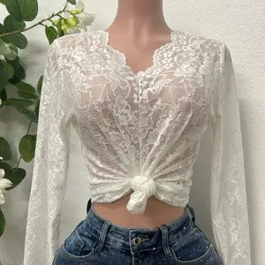 White Flower Lace T-Shirt for Women - Elegant Top with Floral Design, Perfect for Casual Wear, Womenswear