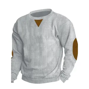 Men’s casual long-sleeve crewneck sports shirt, crafted from premium corduroy fabric, a loose-fit autumn and winter top that’s stylish for everyday wear. GARMENTARY