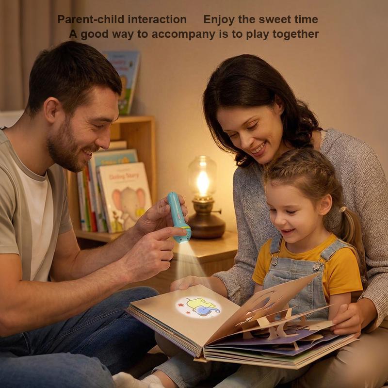 GOFMOON Kids Projection Flashlight, Bedtime Story Projector Toy, 6 Slides with 48 Patterns, Safe ABS Material, Interactive Early Learning STEM Tool for Toddlers, Portable Visual Cognitive Gift, Easy-to-Use Science Aid for Parents & Teachers.
