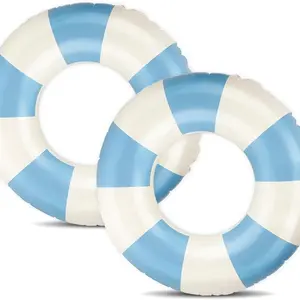 2 Pack Kids Inflatable Swimming Rings for Boys Girls Ages 10-15, Portable Round Floats with Hand Pump, Pool Beach Lake Summer Party Supplies, Fun