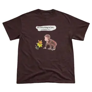 Vintage Curious George Monkey T-Shirt, Cute 90s Nostalgia Religious Quote Graphic Tee, Aesthetic Wholesome Christian Gift Shirt, Gildan Unisex Comfort Fit