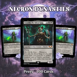Proxy 100+ Card Commander Deck Szarekh, the Silent King Necron Dynasties Artifact Tribal Graveyard Recursion & Token Swarm Strategy Ready to Play Magic Style Deck Perfect Gift for Collectors and Card Players
