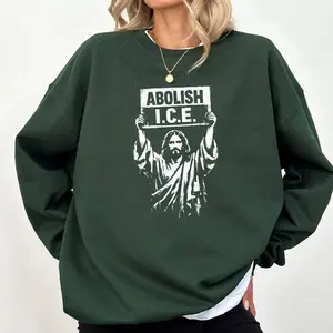 Retro Abolish ICE Jesus ICE for Men Women Sweatshirt