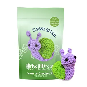 Learn to Crochet Kit Snail for Beginner+/Intermediate Crocheters (Includes Purple Magic Circle Tool)
