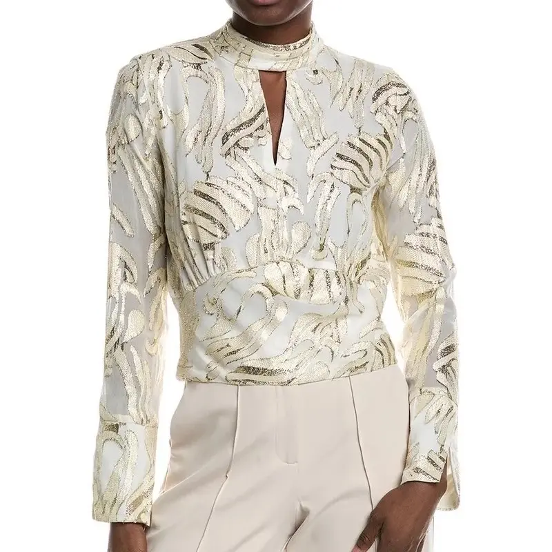 Parker Gold Blouse Top - Size: XS