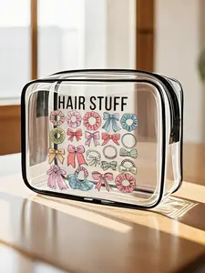 Large Capacity High-Quality PVC Travel Storage Bag, Zipper Closure, Lightweight Anti-Fading Makeup Wash Bag, Makeup Organizer Pouch, Tsa Standard, Portable Cosmetic Box