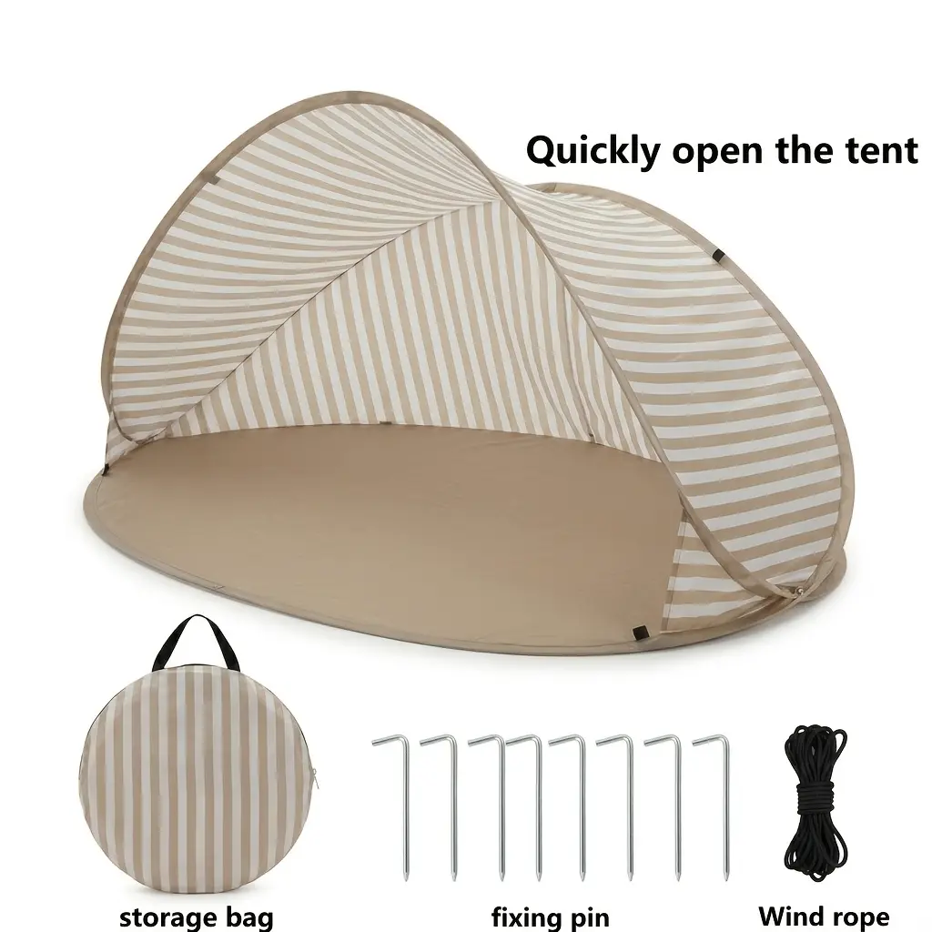 2 Person Instant Pop Up Beach Tent, 2-Second Automatic Sun Shelter with UV Protection, Lightweight Foldable Canopy for Beach, Camping, Picnic, Park & Outdoor Adventures