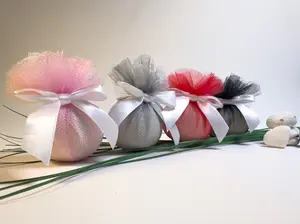 Gongki Roundair with White Bow Handcrafted Aroma Delight Decorative Fruit Plants Ornaments Black Tulle Fabric Wrapped Various Scent Options Sensitivity and Gentleness Focus