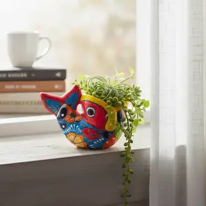 Colorful Talavera Fish Planter | Mexican Hand-Painted Pottery