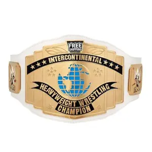 Inter Old White Adult Championship Title Belt Replica - 2mm Leather Straps  - Fan Gift