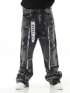 Acid Wash Paneled Baggy - Unique Acid Wash Finish Baggy Design for Comfort & Style - Versatile for Various Occasions