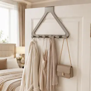 No-Drill Over-the-Door Hook Rack for Clothes, Bags, Towels, Bedroom and Entryway Storage，door storage，coat hook