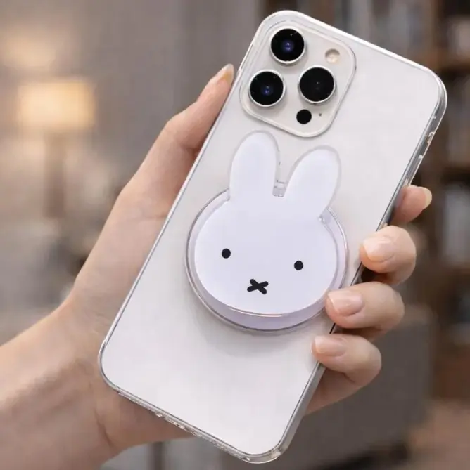 Cute White Bunny Phone Grip | Minimalist Rabbit Stand | Kawaii Animal Phone Holder | Cozy Aesthetic Accessory | Teen Girl Gift