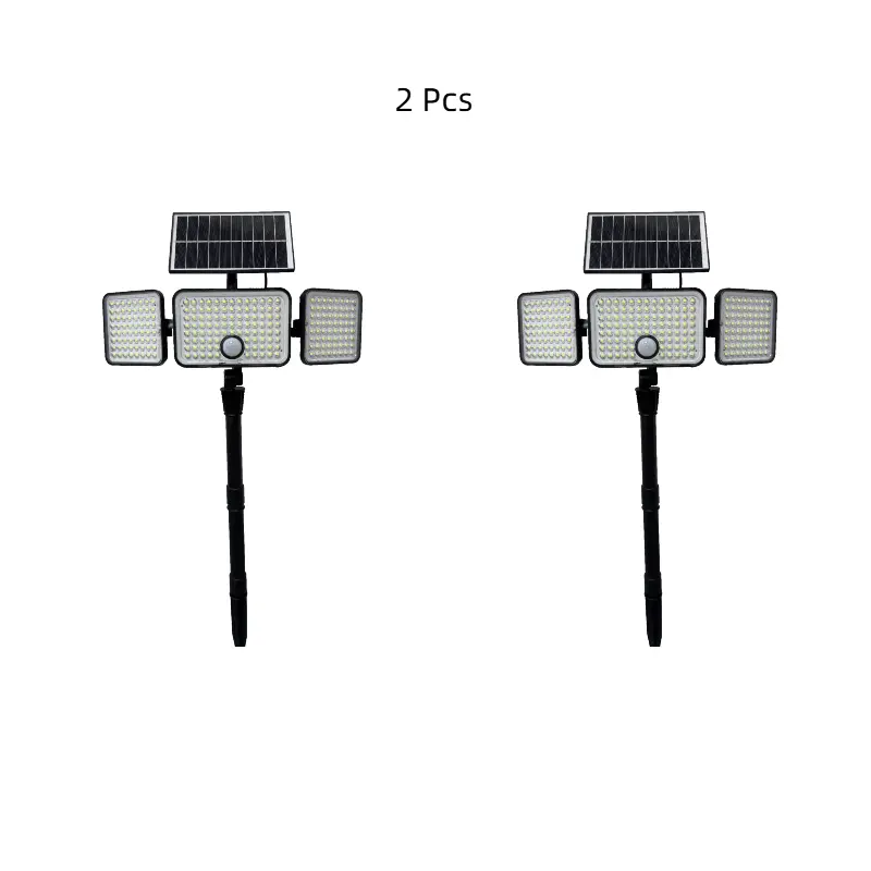 CTM Solar Outdoor Lights 3500LM 223LED Security Lights,270° Adjustable Solar Panel, 2 Installation Modes (Wall-Mounted/Ground-Staked)3 Heads  SpotLights with 3 Modes,IP65 Waterproof,Suitable for Yard, Garage, Porch, Pool,Garden,Barn,Patio,led lights