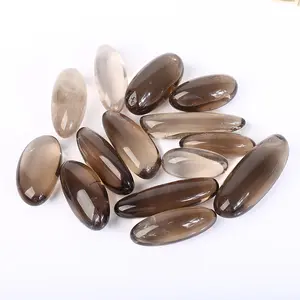 Natural Smoky Quartz Tumbled Stones Irregular Shaped Palm Stones Oval Shape Energy Cleansing Home Decor Ornaments        ？ ？ ？