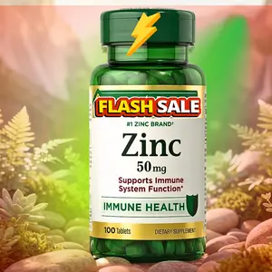 Zinc 50mg | Immune System, Skin, & Antioxidant Health Support | Contributes to DNA Formation | Vegetarian, Non-GMO, Gluten Free | 100 Caplets, 1 Serving Per Day for Daily Health