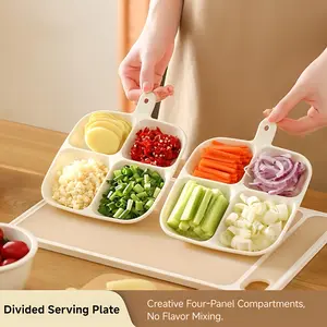 Compartment Home Kitchen Multi Functional Seasoning Prep Plate Wall Mountable with Compartments for Organized Storage and Versatile Use