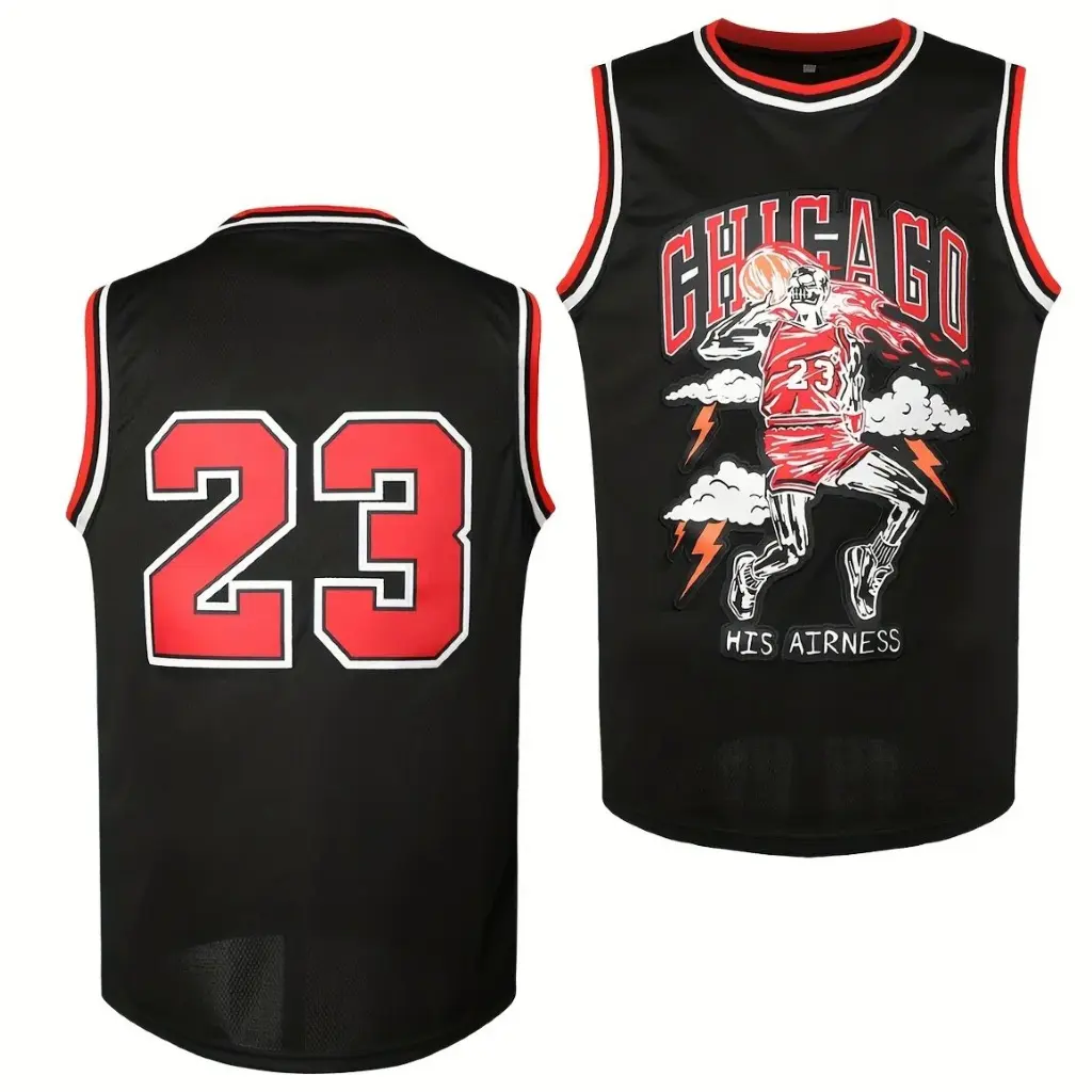 Men'S Basketball Jersey with Stitched Name & Number - 90s Hip Pop Style, Loose Fit Varsity Lettering, All-Season Sports & Casual Wear, Parties & Themed Events