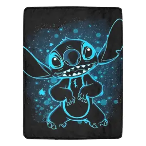 DISNEY CLASSIC Stitch Blanket - Soft, Warm for Couch, Cartoon Design, Bed, Sofa Use - Perfect Gift for Christmas, Birthday, Holiday
