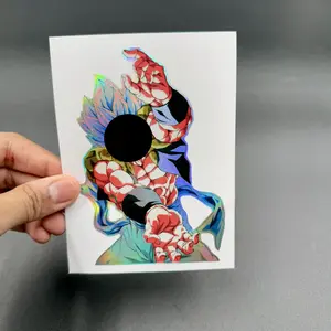 Anime Blue Energy Fusion Attack Holographic Sticker Waterproof UV Resistant