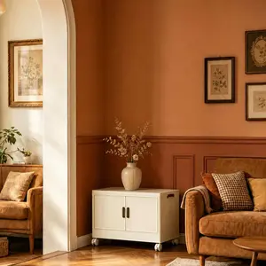 1 Tier Foldable Storage Cabinet with Wheels, Stackable Collapsible Organizer Box for Bedroom Closet Kitchen, No Assembly