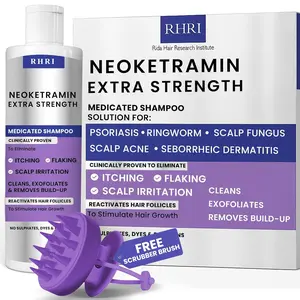 Anti Fungal Shampoo for Men & Women | Anti Dandruff, Medicated, Folliculitis Shampoo for Dry Scalp, Psoriasis, Ringworm | for Itchy, Flaky & Irritated Scalp | No Paraben & Sulphate | w/Scrubber Brush