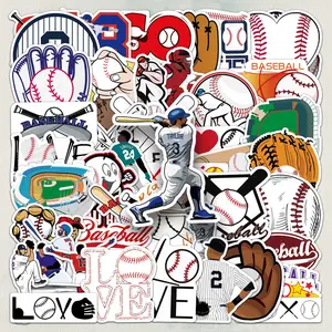 Baseball Themed Sticker, 50pcs Self Adhesive Decor Paper, Decor Sticker for Gift Greeting Card Water Bottle Laptop Phone