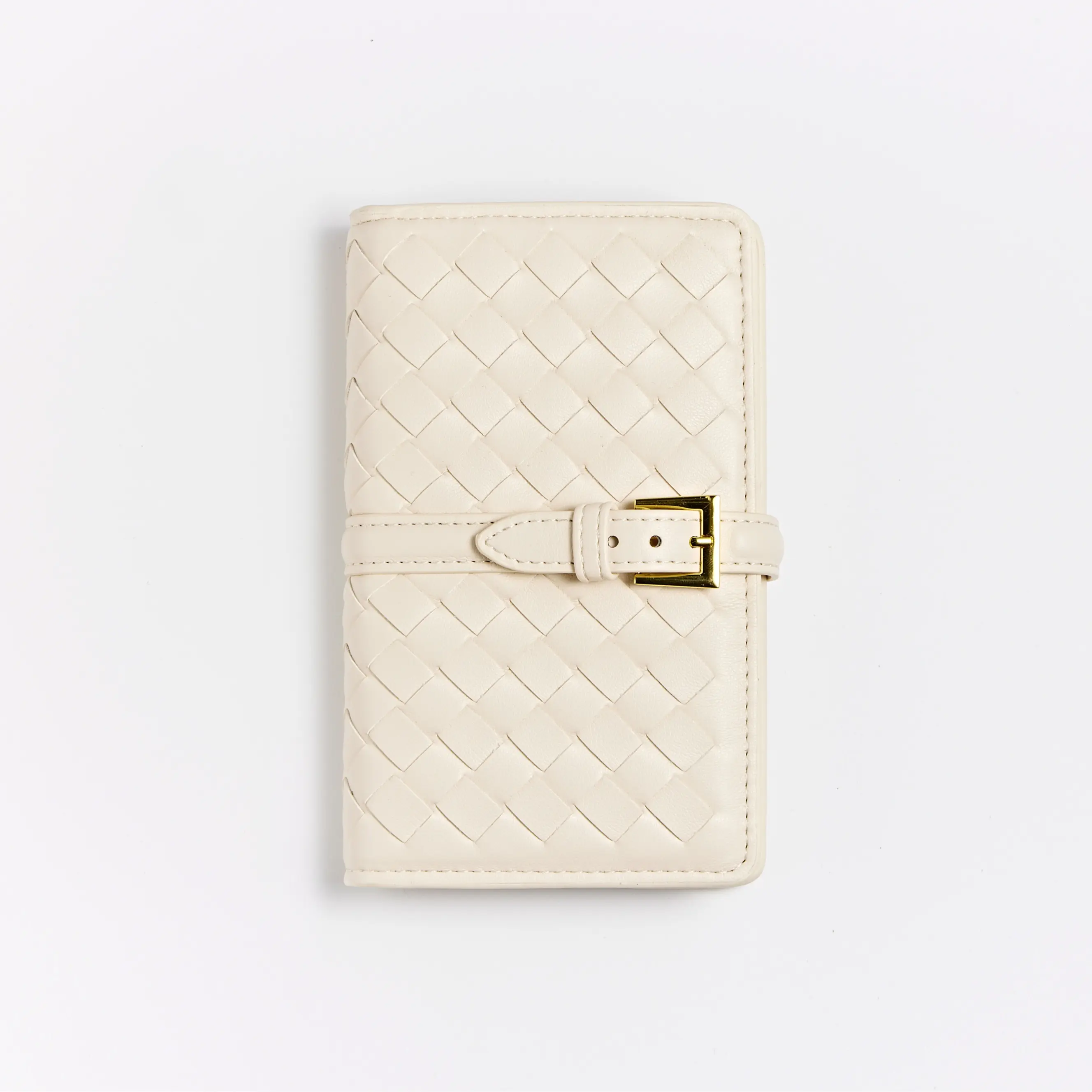 Estrella Soft Leather Medium Bi-Fold Woven Wallet Card Holder Passport Holder