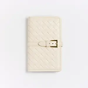 Estrella Soft Leather Medium Bi-Fold Woven Wallet Card Holder