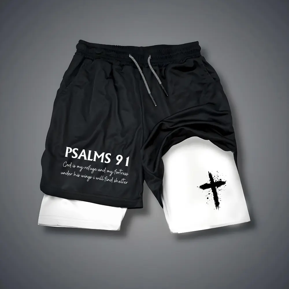 Christian 80s 90s summer men shorts for men jorts outfit men graphic shorts Double-layer sports shorts Comfortable short shorts summer