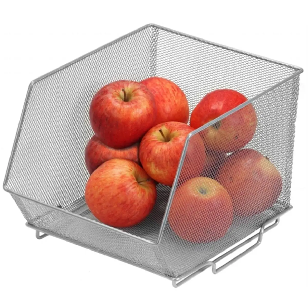 212 MAIN Medium Locking Stack Basket - 8.5x10x8 in Solid Storage Bin, Space-Saving Organizer for Outdoor Camping, Picnics, Toys, Bathroom