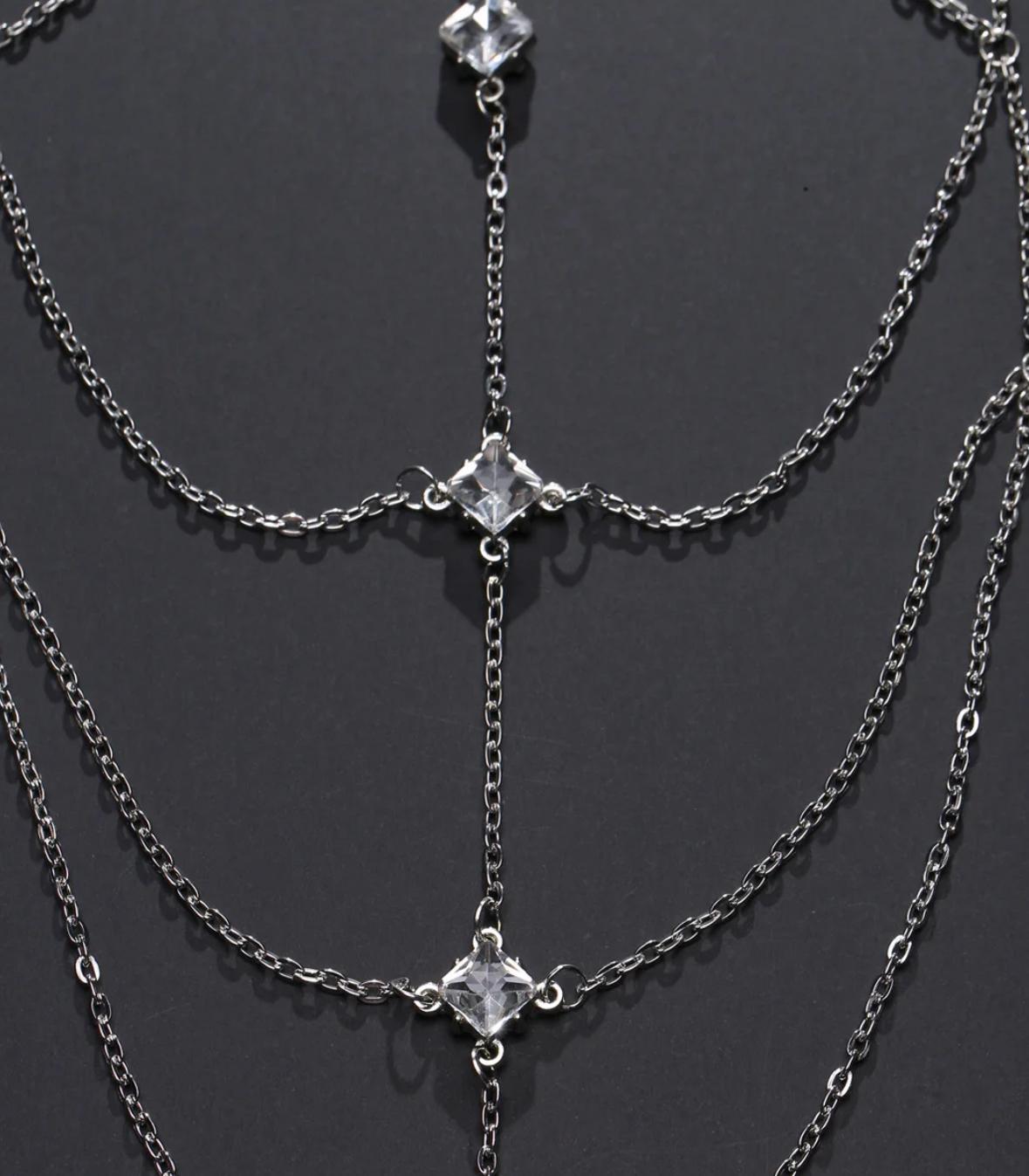 Men's Polished Metal Alloy Body Chain Harness - Adjustable, High-Shine, Resists Tarnishing, Sexy Look Men's Body Jewelry for Parties, Special Occasions, Male