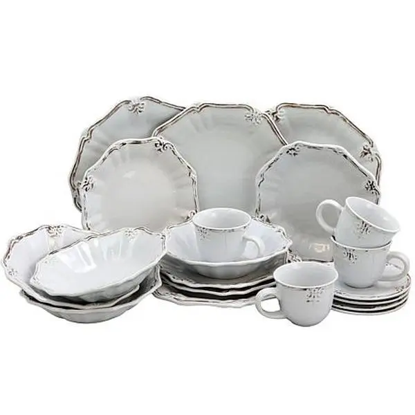 Elama Fleur De Lys 20-piece Dinnerware Set Elama Fleur De Lys 20-piece Dinnerware Set