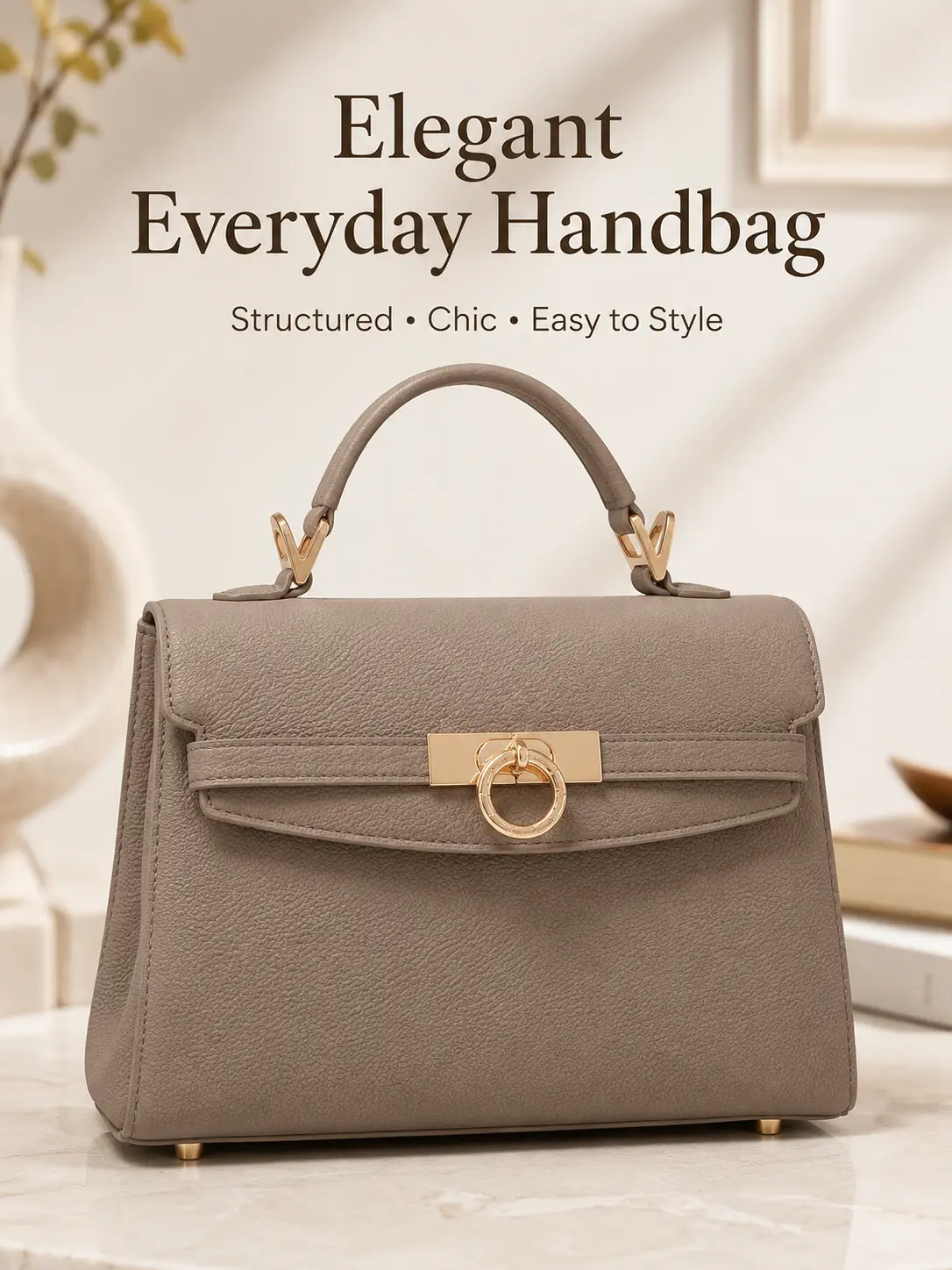 Parisa Wang Women's Grace High-End Cowhide Handbag - Leather Crossbody Bag with Gold Hardware for Commuting