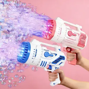 Kids' Bubble Machine, a fun outdoor toy with colorful lights and thousands of bubbles, perfect for summer parties and birthday gifts for boys and girls, comes with 30 packs of bubble solution.,summervibes