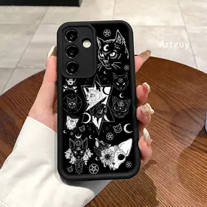 Mystic Cat Art Advanced fashion gift Case for Samsung S24 ultra plus S25 S23 S22 Ultra Plus Shockproof Full Camera Protection Durable slim Silicone Cover