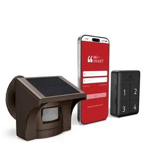 eMACROS Pro 4 Solar Driveway Alarm with App,1/2 Mile Range, Perfect for Use with Home Security Cameras, Rechargeable Base Station with 7-Day Backup Power & 58 Chimes, Idea Gifts for Parents (2025 New)